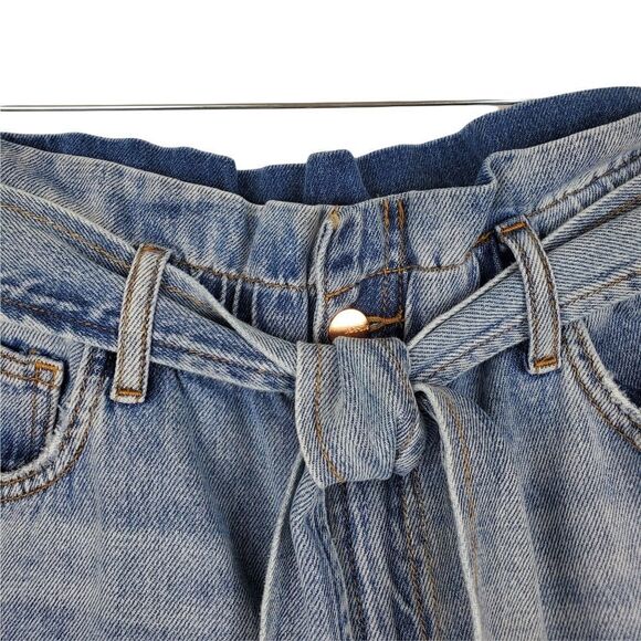 JOES JEANS Brinkley High Rise Paperbag Jeans Self Tie Waist Loose Fit Light Wash - Picture 7 of 14